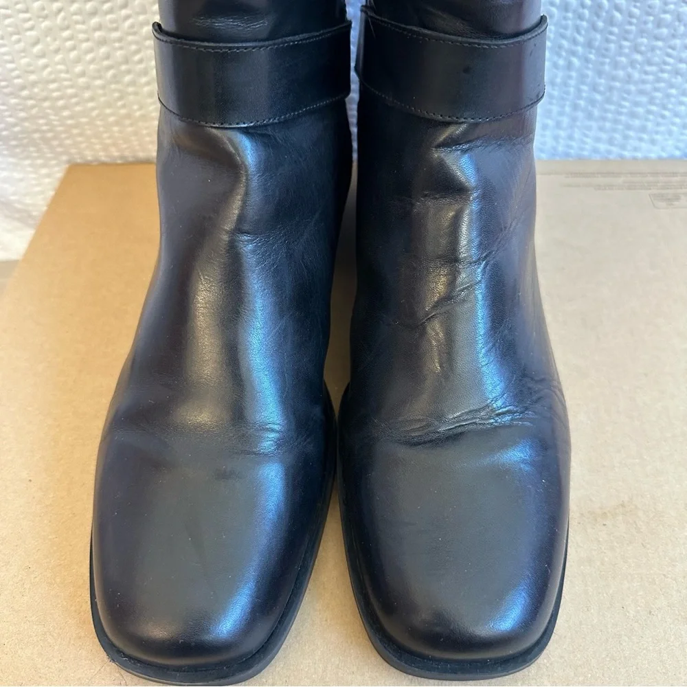 Valerie Stevens Heritage Black Leather Knee High Riding Boots Women’s Size 9